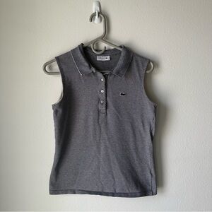 Lacoste // Navy striped Sleeveless Polo shirt Slim fit Size 38